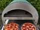 Pizza Party Emozione Acquamarina - Forno a gas per pizza da esterno - Camera di cottura 40x70 cm - Piano cottura in refrattario