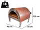 Pizza Party Ardore - Forno a gas per pizza da esterno - Camera di cottura 40x40 cm - Piano cottura in biscotto