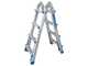 S.T.P. New Blue A20NB4, 2x8 gradini, 4.44 m - Scala in alluminio telescopica - Altezza stimata operativa 5.44 m