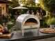 Pizza Party Ardore Silver - Forno a gas per pizza da esterno - Camera di cottura 40x40 cm - Piano cottura in mattoni refrattari