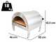 Pizza Party Ardore Silver - Forno a gas per pizza da esterno - Camera di cottura 40x40 cm - Piano cottura in biscotto