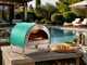 Pizza Party Ardore Acquamarina - Forno a gas per pizza da esterno - Camera di cottura 40x40 cm - Piano cottura in mattoni refrattari