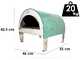 Pizza Party Ardore Acquamarina - Forno a gas per pizza da esterno - Camera di cottura 40x40 cm - Piano cottura in biscotto