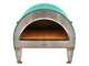 Pizza Party Ardore Acquamarina - Forno a gas per pizza da esterno - Camera di cottura 40x40 cm - Piano cottura in biscotto