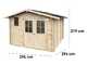 Alce Elena Express 296x296 - Casetta da giardino in legno - Con finestre e porta a doppia anta - 296x296x219 cm