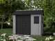 Keter Newton plus 759/975 grigia - Casetta da giardino - Con finestre - 230x287x246 cm