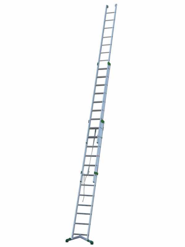 Facal Super Prima P420-3F, 12+13+13 gradini, 9.90 m - Scala in alluminio con fune - Altezza stimata operativa 10.80 m