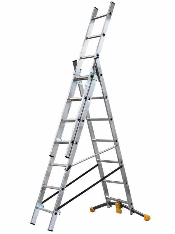 Gierre Hailo Hobbylot AL405GLIM, 3x7 gradini, 3.90 m - Scala in alluminio - Altezza stimata operativa 4.90 m