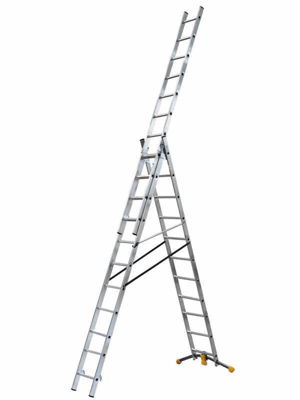 Gierre Hailo Hobbylot AL435GLIM, 3x11 gradini, 6.90 m - Scala in alluminio - Altezza stimata operativa 7.90 m