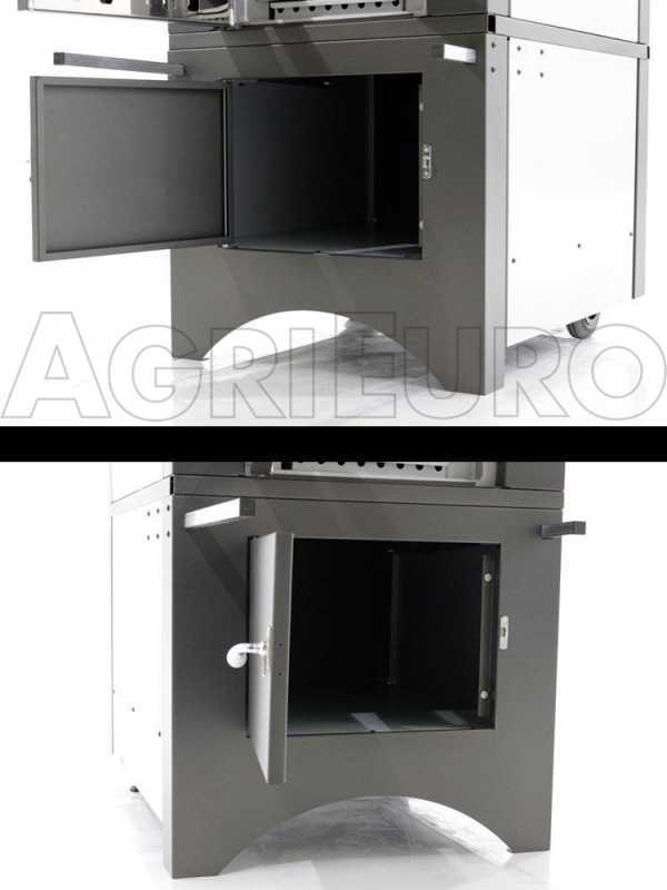 Forno a legna da esterno Medius 80 EXT in acciaio - Ventilato con tetto in INOX