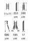 Facal Roller R35-2S, 2x11 gradini, 5.90 m - Scala a rotaia con fune in alluminio - Altezza stimata operativa 6.80 m