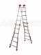 Gierre Peppina AL060, 2x12 gradini, 5.90 m - Scala telescopica in acciaio - Altezza stimata operativa 6.90 m
