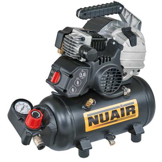 Nuair FU 227/8/6E - Compressore aria elettrico portatile monofase - Motore 2 HP - 6 lt