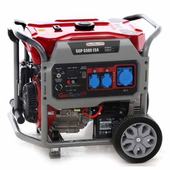 GeoTech Pro GGP 6500 ESA - Generatore di corrente carrellato con AVR avv. elettrico 5.4 kW - Continua 5 kW Monofase
