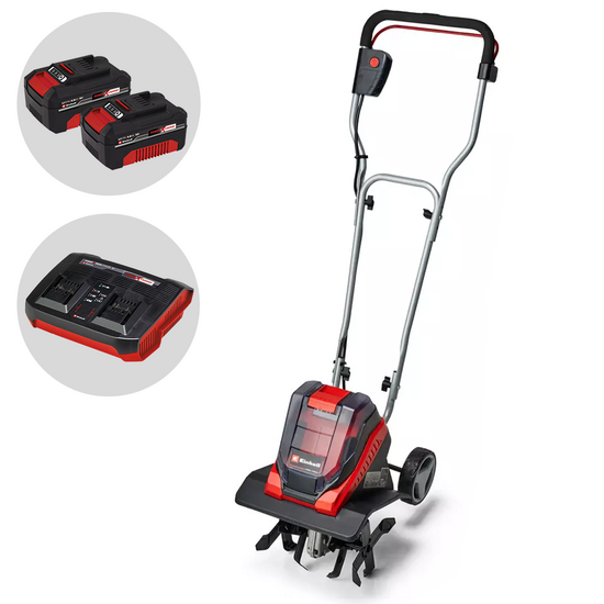 Einhell GE-CR 30 Li - Motozappa a batteria con ruote - 2 batterie 18V 4Ah