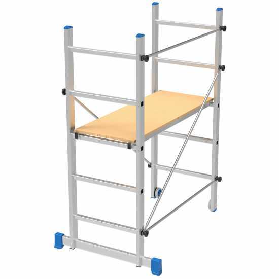 Marchetti Minio - Trabattello in alluminio - Base 80cm - Compatto e portatile - Altezza 1,52m