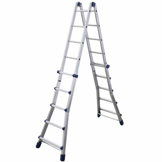 Facal Briko Blu BB/4, 2x10 gradini, 5.12 m - Scala in alluminio telescopica - Altezza stimata operativa 6.05 m