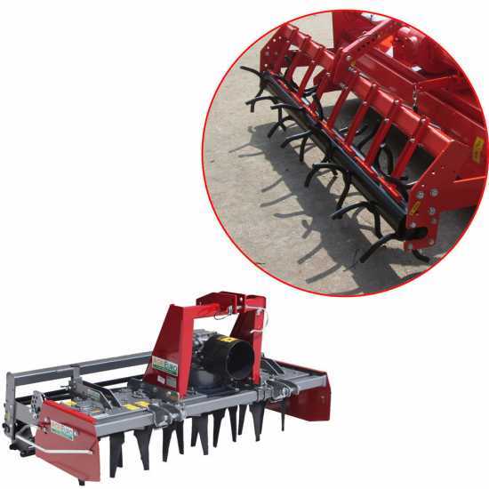 Erpice rotante RM225 - Larghezza di lavoro 225 cm - 20 lame Serie pesante con rullo a spuntoni