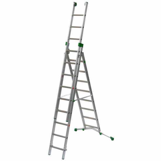 Facal Super Prima P290-3, 8+9+9 gradini, 6.25 m - Scala in alluminio trasformabile - Altezza stimata operativa 7.15 m