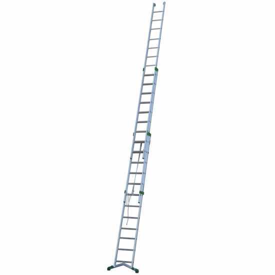 Facal Super Prima P420-3F, 12+13+13 gradini, 9.90 m - Scala in alluminio con fune - Altezza stimata operativa 10.80 m