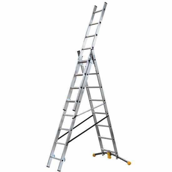 Gierre Hailo Hobbylot AL410GLIM, 3x8 gradini, 4.90 m - Scala in alluminio - Altezza stimata operativa 5.90 m