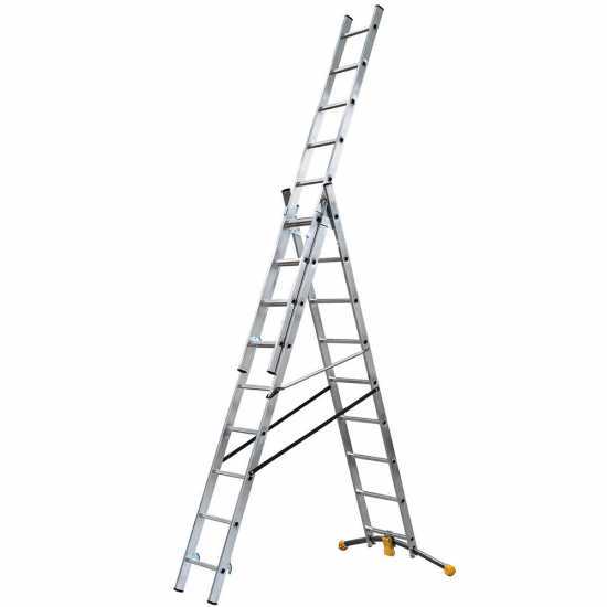 Gierre Hailo Hobbylot AL415GLIM, 3x9 gradini, 5.40 m - Scala in alluminio - Altezza stimata operativa 6.40 m