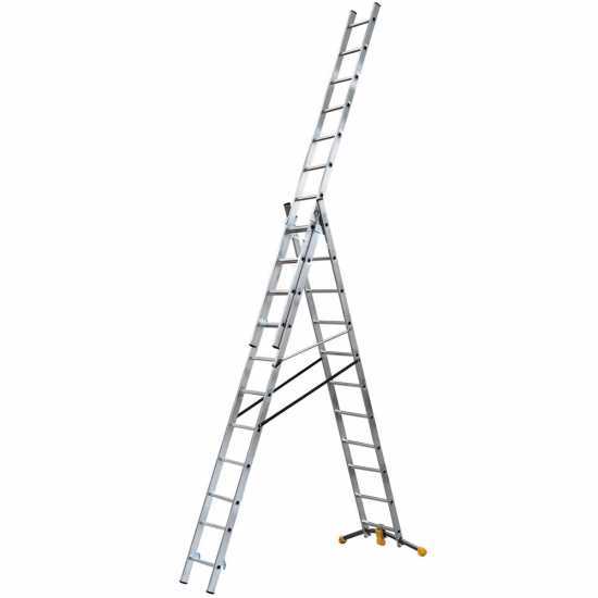 Gierre Hailo Hobbylot AL435GLIM, 3x11 gradini, 6.90 m - Scala in alluminio - Altezza stimata operativa 7.90 m