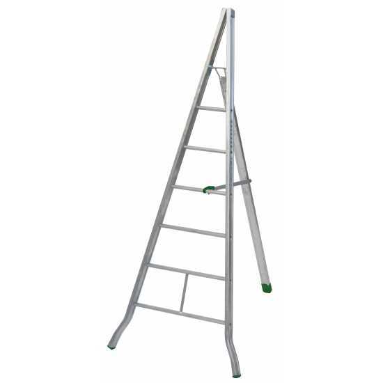 Facal AGRI AG250 - Scala a tre piedi agricola in alluminio, 6 gradini, 2.50 m - da potatura - conica - Altezza stimata operativa 3.50 m