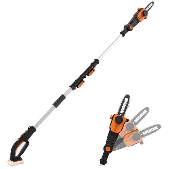Worx WG349E.9 - Potatore a batteria su asta telescopica - 20V - prolungabile fino a 1.8-2.3 metri - SENZA BATTERIE E CARICABATTERIE