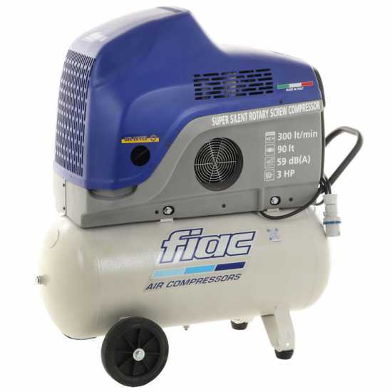 FIAC New Silver 3/90 - Compressore rotativo monofase a vite silenziato - Motore 3 HP