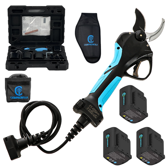 Campagnola Stark XL - Forbice elettrica da potatura con kit cavo e fondina per batteria - 3x 21,6V 2,5 Ah