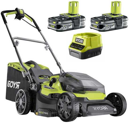 Ryobi Hybrid RY18LMH37A-225 - Tagliaerba a batteria - 2x18V/2.5Ah - Taglio 37 cm