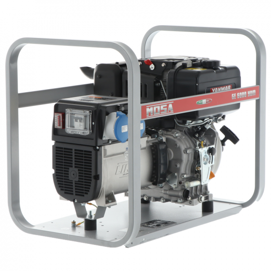 MOSA GE 6000 YDM - Generatore di corrente diesel 5.1 kW - Continua 4.5 kW Monofase - Motore Yanmar L 100 N