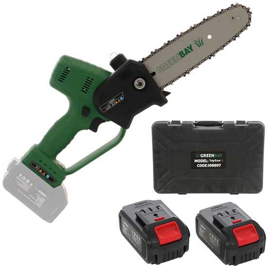 GreenBay TopSaw 8 - Potatore a batteria - 2 batterie da 21V - 4Ah