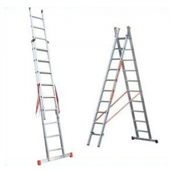 Facal Genia G200-2, 2x6 gradini, 3.20 m - Scala telescopica in alluminio - Altezza stimata operativa 4.10 m