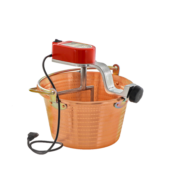 NuovaFac Cuoca Automatica - Paiolo in rame elettrico martellato per polenta base piana 9L - 5W