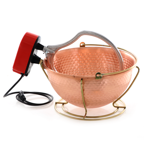 NuovaFac Cuoca Automatica - Paiolo in rame elettrico martellato per polenta base tonda 6L - 5W