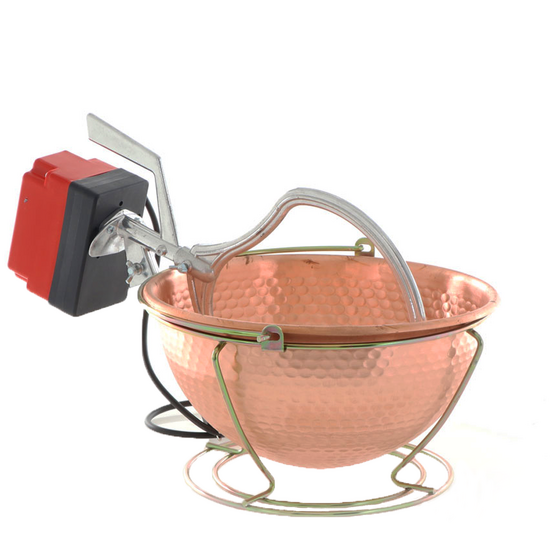 NuovaFac Cuoca Automatica - Paiolo in rame elettrico martellato per polenta base tonda 6L - 24W