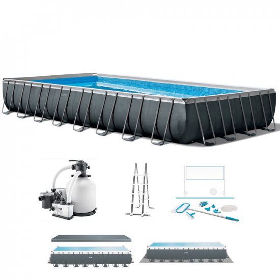 Intex Ultra XTR Frame 26378NP - 975x488x132 cm - Piscina fuori terra + Kit Pulizia e Volleyball