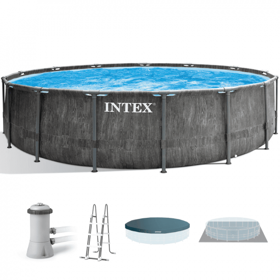 Intex Prisma Frame Greywood 26742NP - Ø457x122 cm - Piscina Rotonda