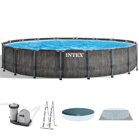 Intex Prisma Frame Greywood 26744NP - Ø549x122 cm - Piscina Rotonda