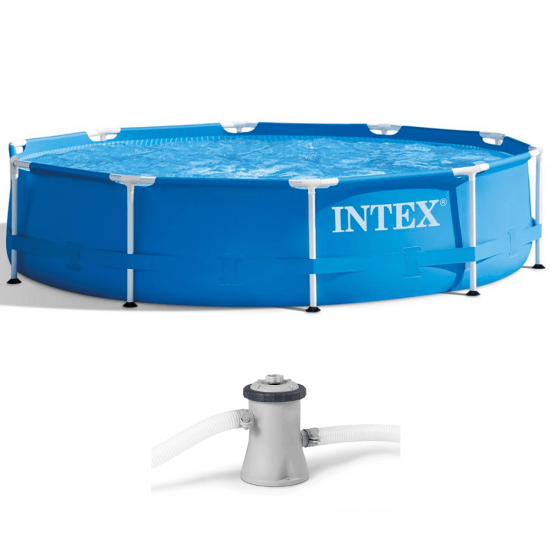 Intex Metal Frame 28202NP - &Oslash;305x76 cm - Piscina Rotonda + Pompa filtro 30 W