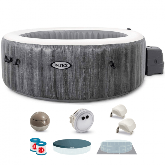 Intex Rotonda Greywood Deluxe 28440EX - &Oslash;196x71 cm - Piscina idromassaggio spa