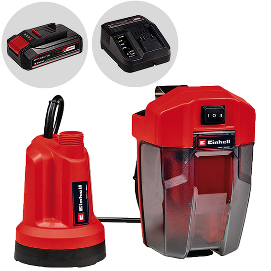 Einhell GE-SP 18 LL Li - Pompa a immersione acque chiare - 18V 2,5 Ah e caricabatteria