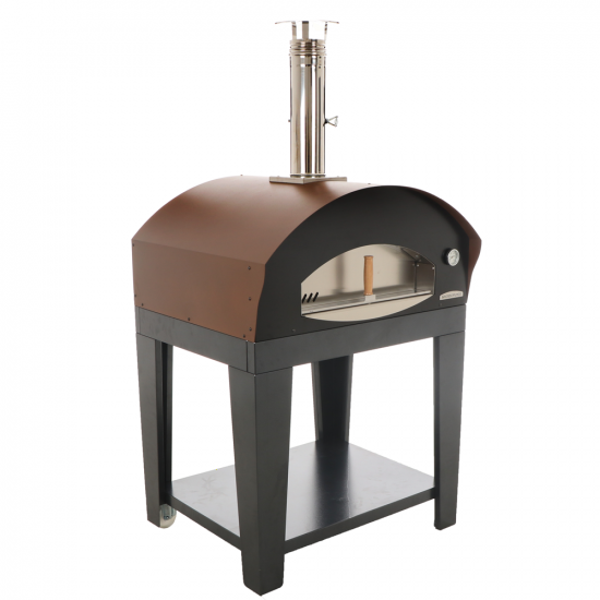 Rossofuoco Benni Marrone - Forno a legna da esterno con carrello