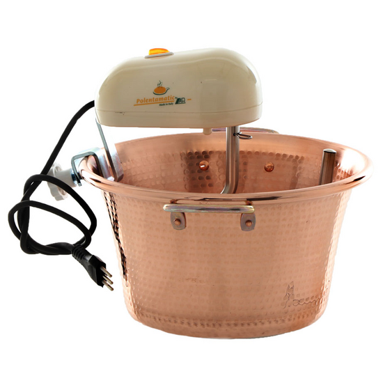 LAR Polentamatic - Paiolo in rame elettrico martellato per polenta a induzione 6.5L - max 8W