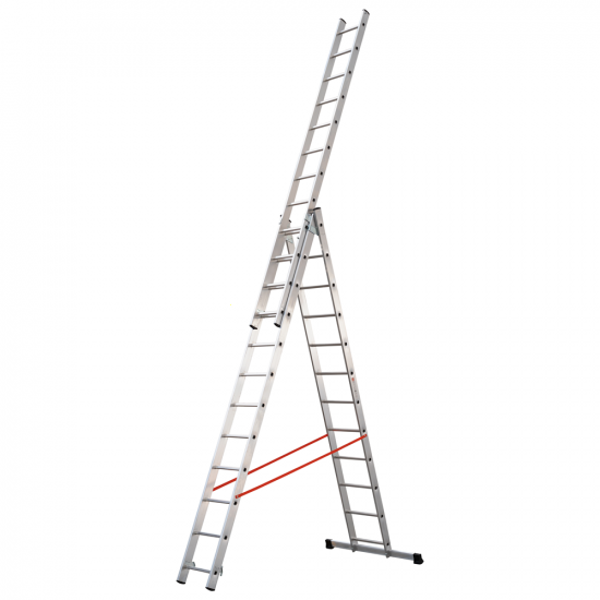 Gierre Modula AL445, 3x12 gradini, 7.68 m - Scala in alluminio - Altezza stimata operativa 8.68 m