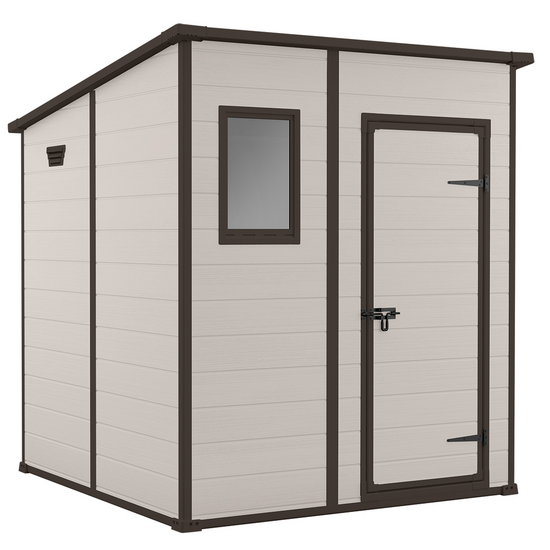 Keter Manor Pent - Casetta da giardino - Con finestra frontale - 183.5x185x200 cm