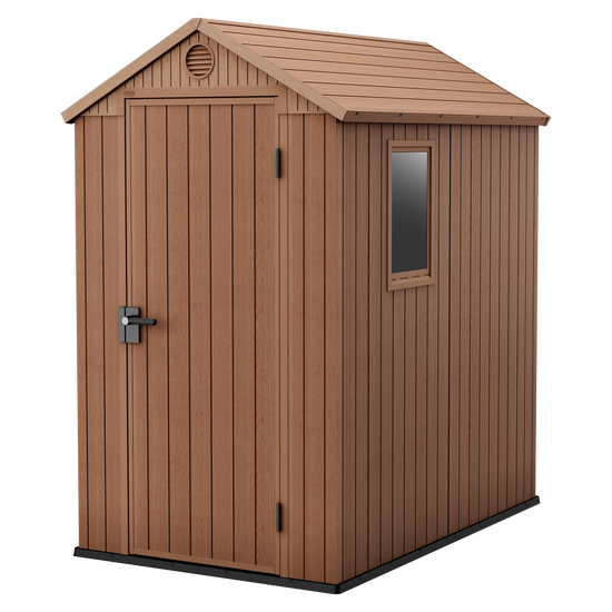 Keter Darwin marrone - Casetta porta attrezzi - Con finestra laterale - 125x184.5x205 cm