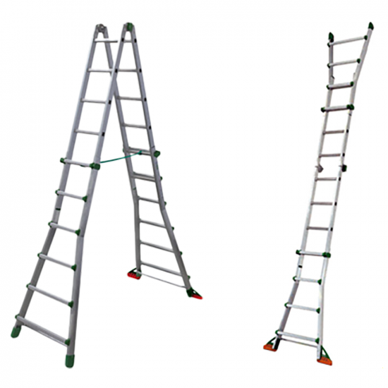 Facal Eurobriko BK/5 A, 2x12 gradini, 5.70 m - Scala in alluminio telescopica - Altezza stimata operativa 6.60 m